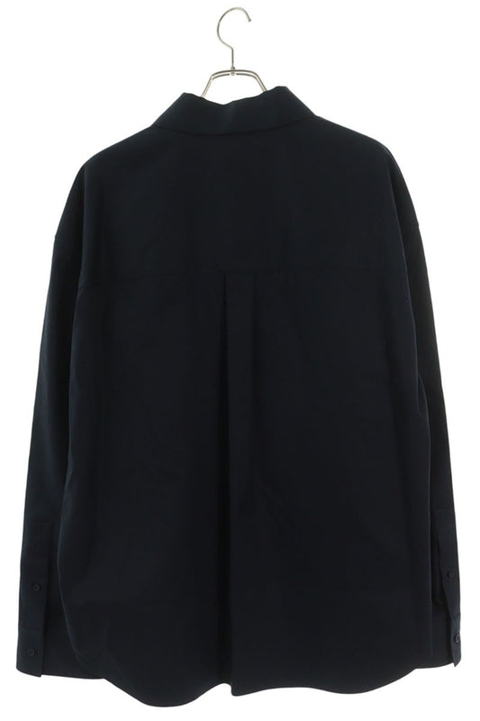 LOEWE 26SS Anagram Embroidered Long Sleeve Shirt Navy Size S