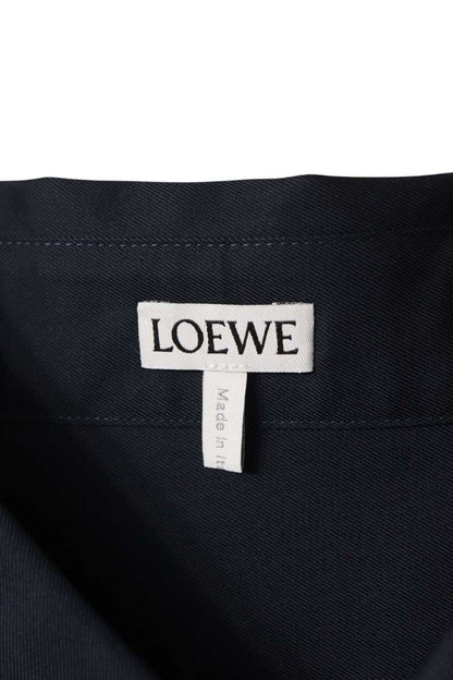 LOEWE 26SS Anagram Embroidered Long Sleeve Shirt Navy Size S