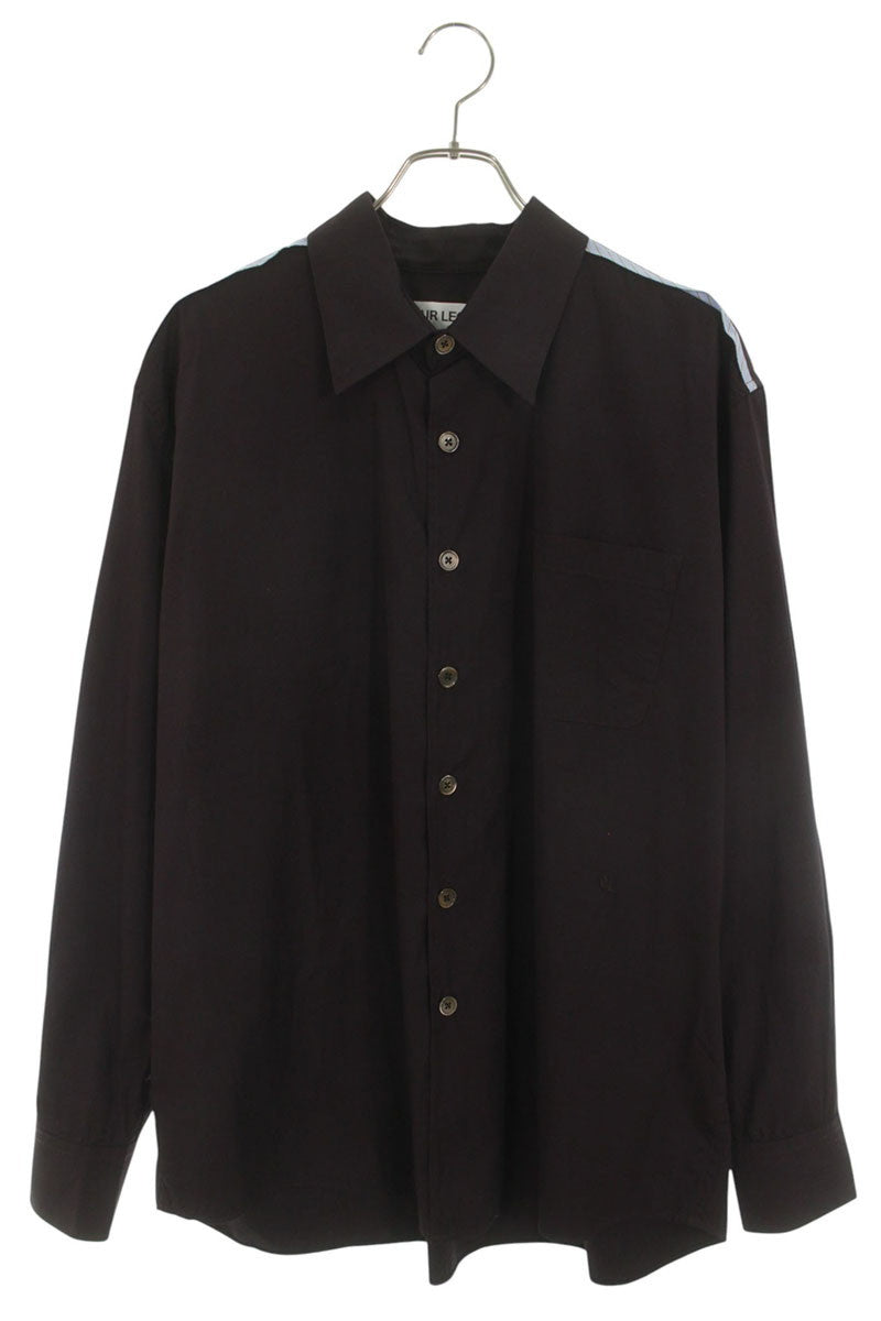 OUR LEGACY ABOVE SHIRT Stripe Panel Poplin Long Sleeve Shirt Size 48