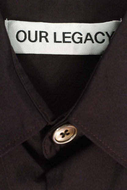 OUR LEGACY ABOVE SHIRT Stripe Panel Poplin Long Sleeve Shirt Size 48