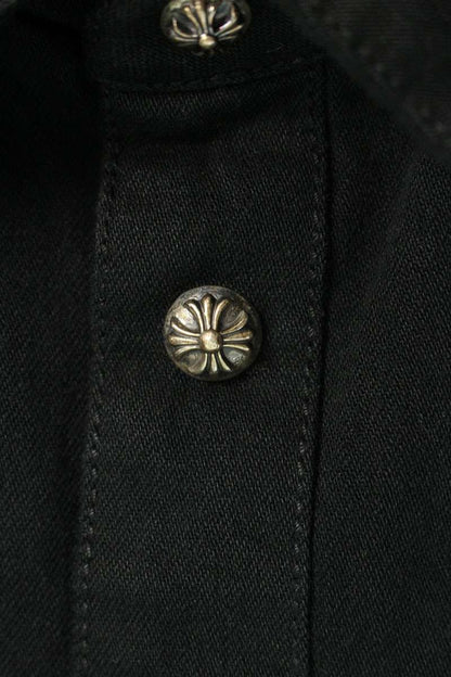 Chrome Hearts LAST BITE Cross-Ball Button Denim Shirt Size M