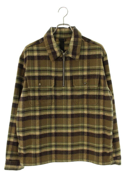 Chrome Hearts UNDER DOG Check Dagger Half-Zip Shirt Size M