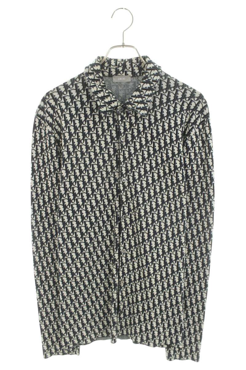 DIOR Oblique All-Over Knit Shirt Gray Size L