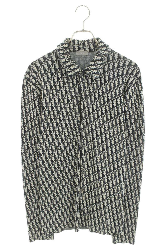 DIOR Oblique All-Over Knit Shirt Gray Size L