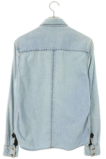 Chrome Hearts LOOSEENDS Cross Patch Denim Shirt Blue Size S