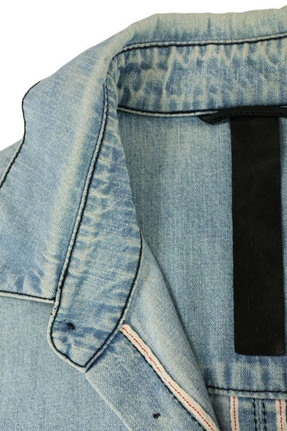 Chrome Hearts LOOSEENDS Cross Patch Denim Shirt Blue Size S