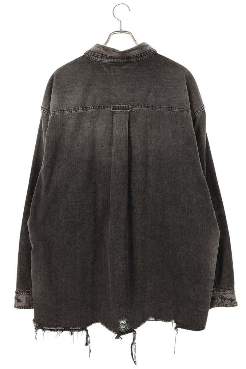 BALENCIAGA Distressed Oversized Denim Shirt Size S