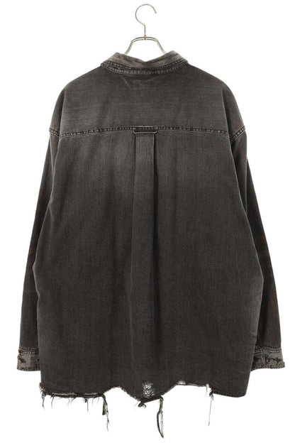 BALENCIAGA Distressed Oversized Denim Shirt Size S