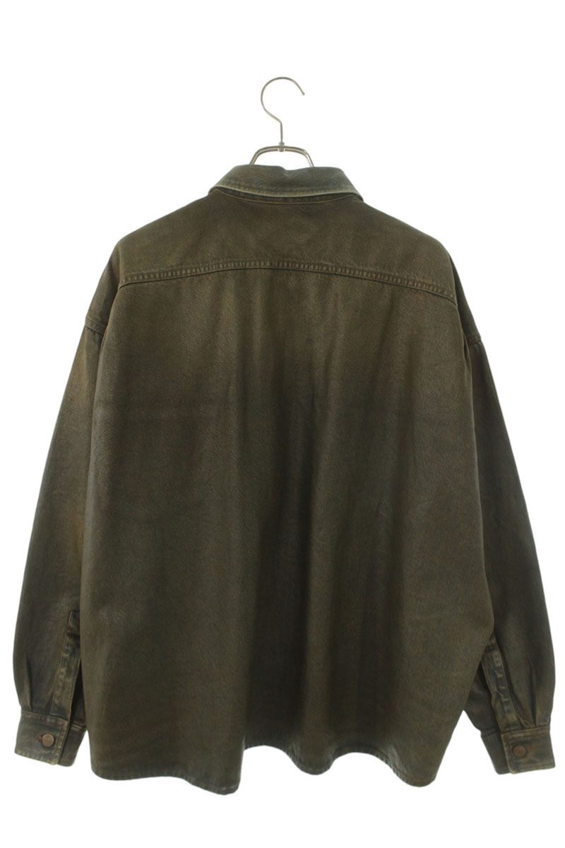 ACNE STUDIOS Coated Denim Shirt Brown Size XS