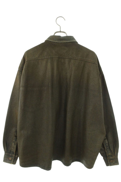 ACNE STUDIOS Coated Denim Shirt Brown Size XS