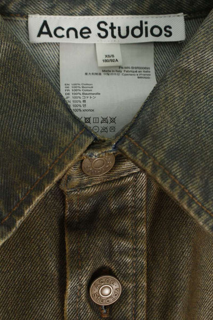 ACNE STUDIOS Coated Denim Shirt Brown Size XS