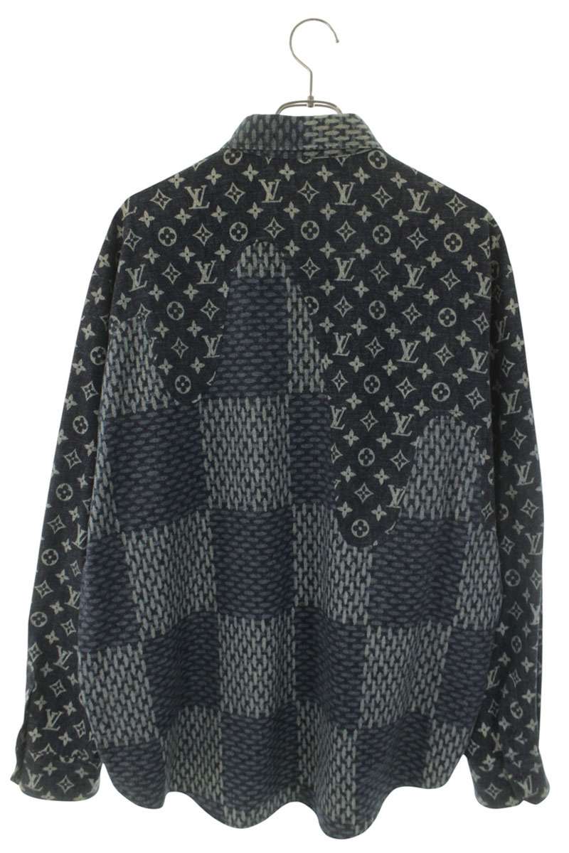 LOUISVUITTON 20AW Monogram Wave Damier Flannel Shirt Size L