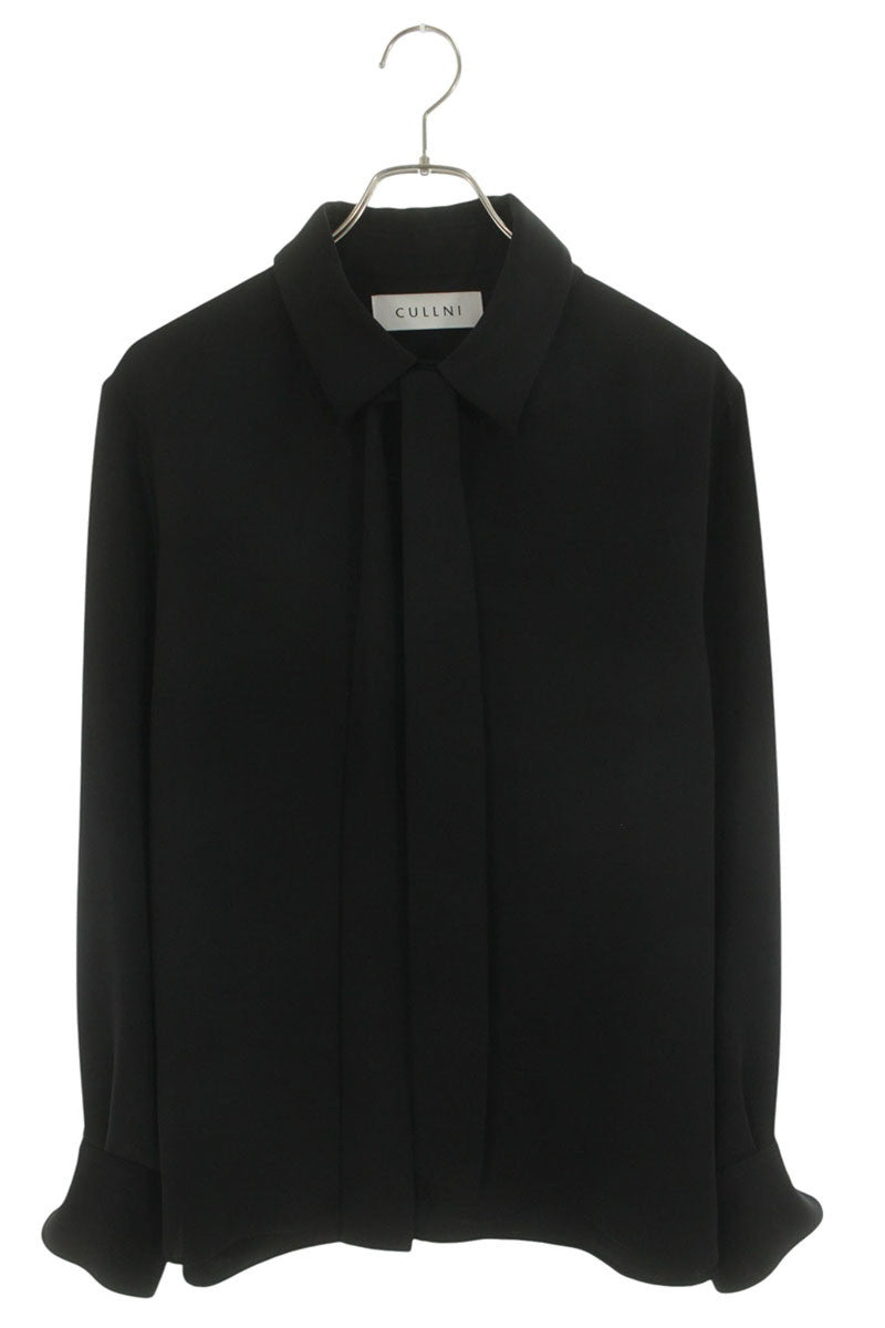 CULLNI Double Satin Bowtie Shirt Black Size S