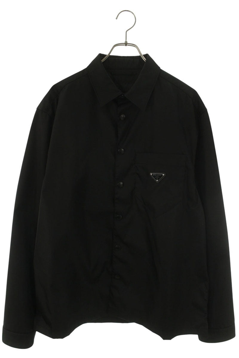PRADA Re-Nylon Triangle Plate Shirt Black Size XL