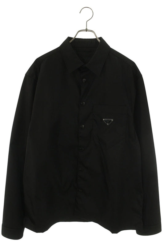 PRADA Re-Nylon Triangle Plate Shirt Black Size XL