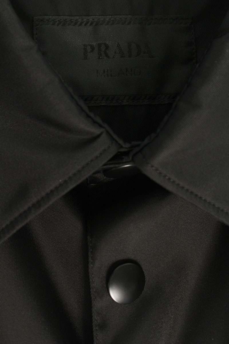 PRADA Re-Nylon Triangle Plate Shirt Black Size XL