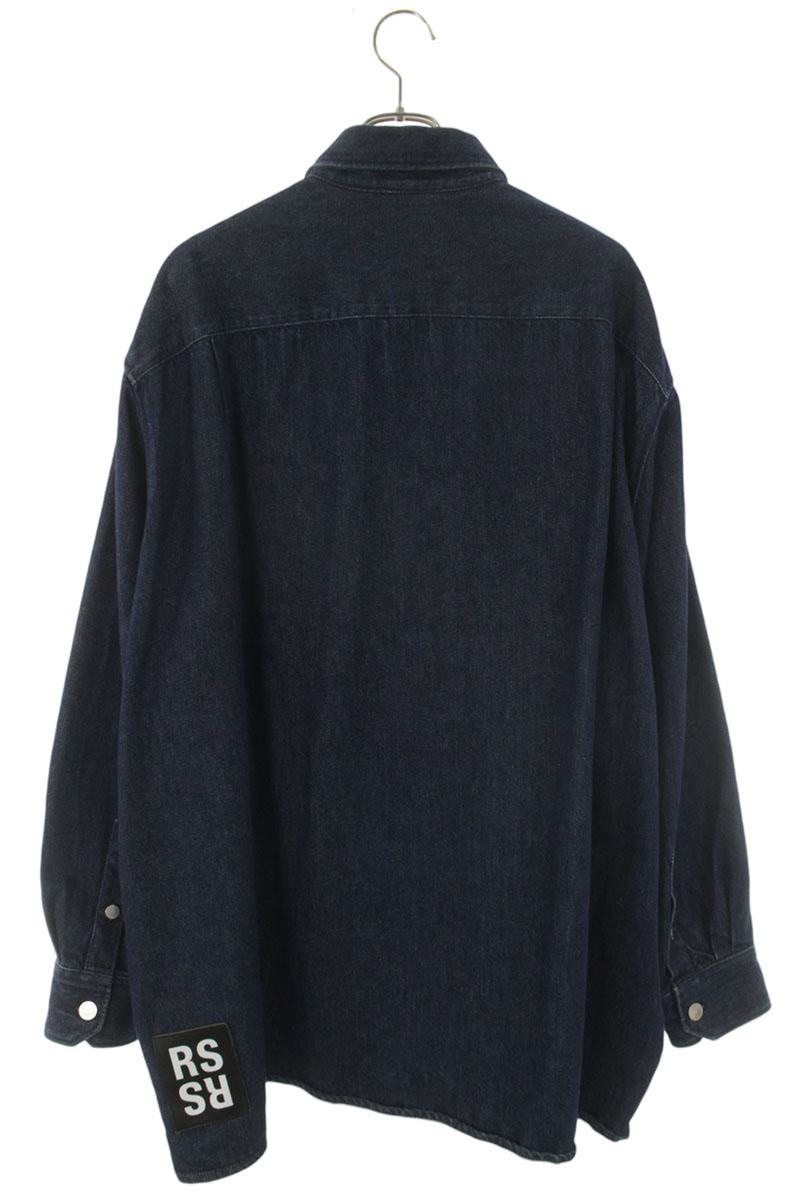 RAF SIMONS 18SS Logo Patch Denim Easy Fit Shirt Size S