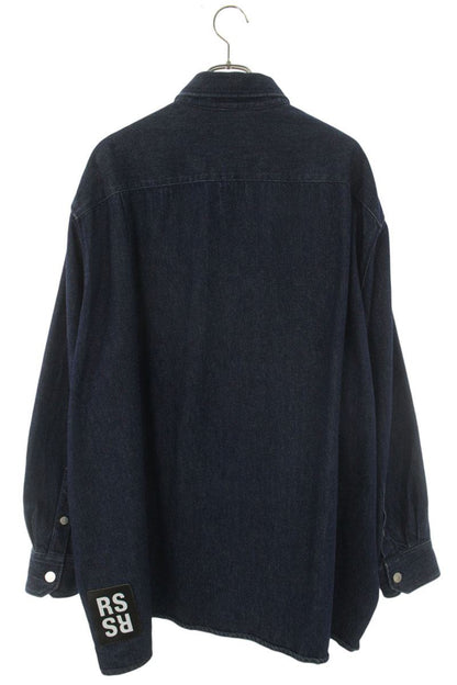 RAF SIMONS 18SS Logo Patch Denim Easy Fit Shirt Size S
