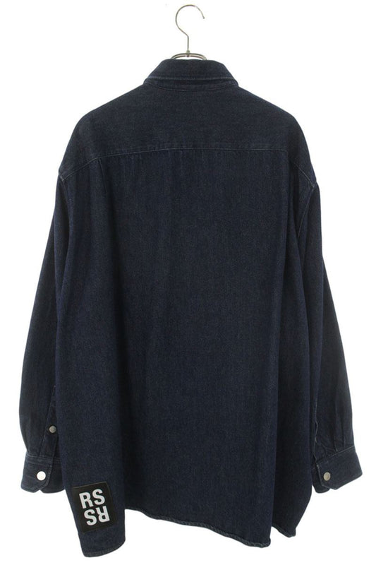 RAF SIMONS 18SS Logo Patch Denim Easy Fit Shirt Size S