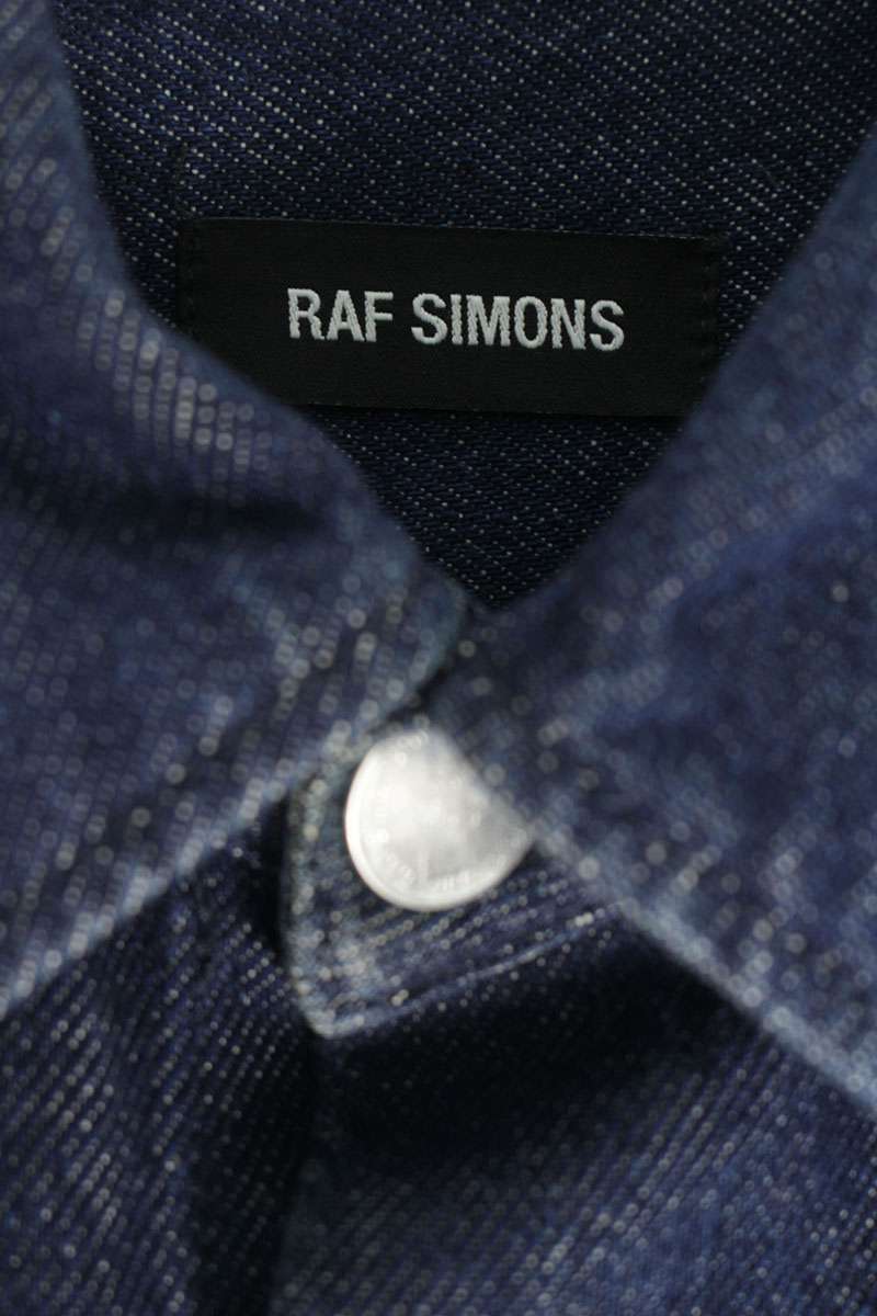RAF SIMONS 18SS Logo Patch Denim Easy Fit Shirt Size S