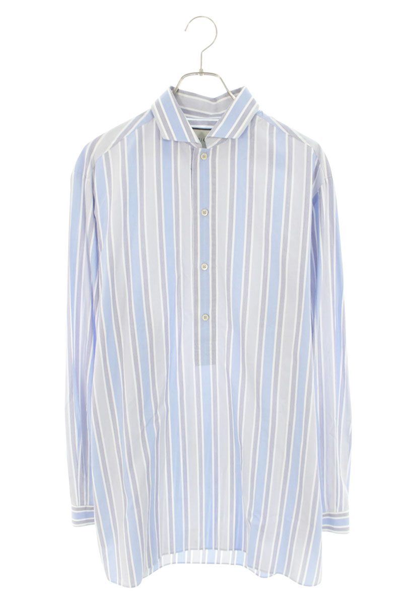 GUCCI Stripe Pullover Shirt Blue/Gray Size XL