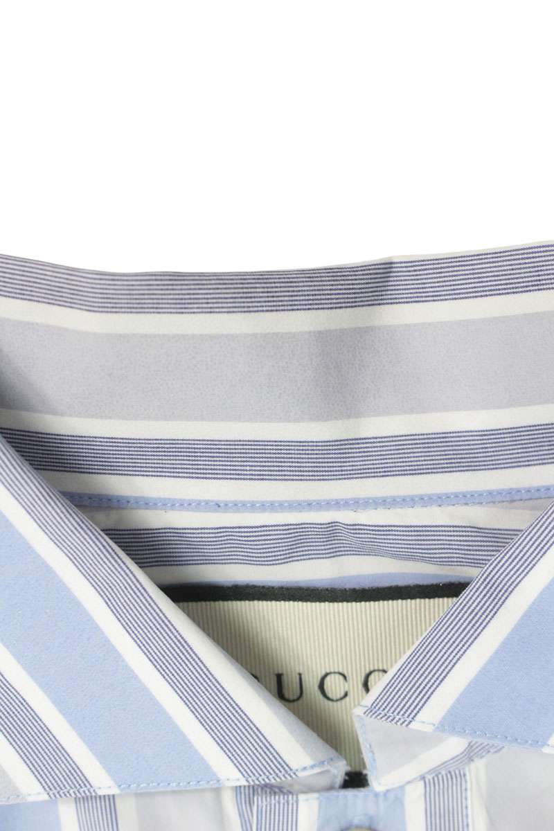 GUCCI Stripe Pullover Shirt Blue/Gray Size XL