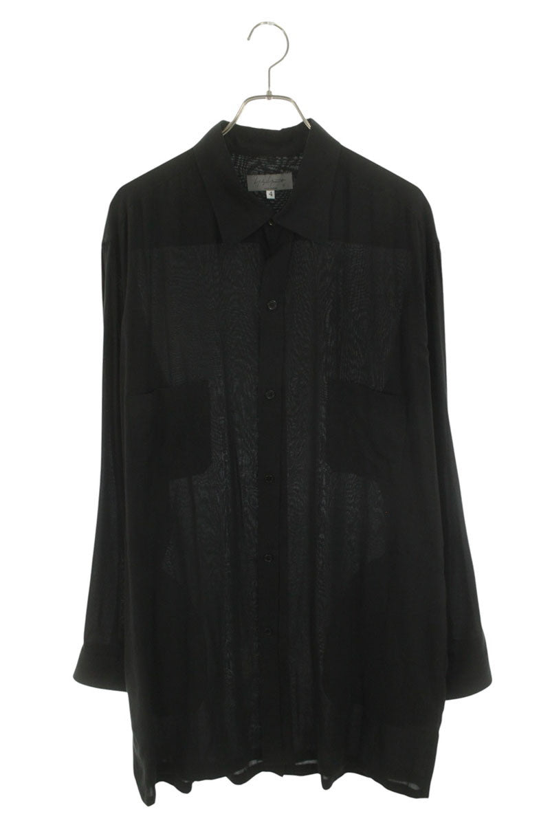 YOHJI YAMAMOTO POUR HOMME Black Cellulose Lawn Shirt Size 4