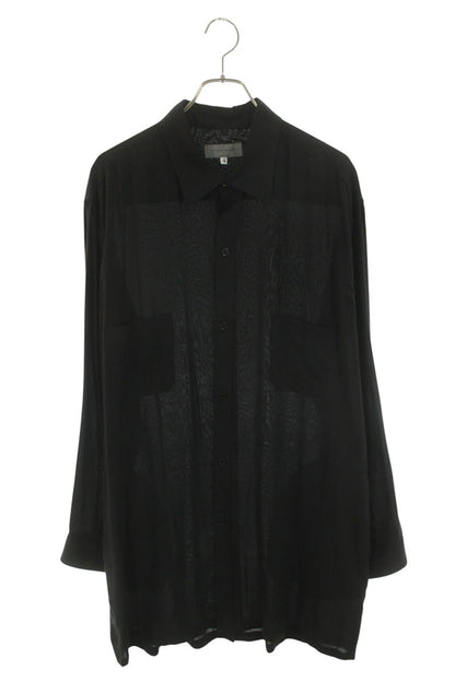 YOHJI YAMAMOTO POUR HOMME Black Cellulose Lawn Shirt Size 4