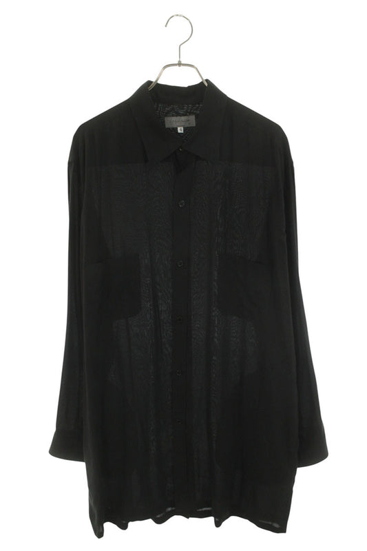 YOHJI YAMAMOTO POUR HOMME Black Cellulose Lawn Shirt Size 4