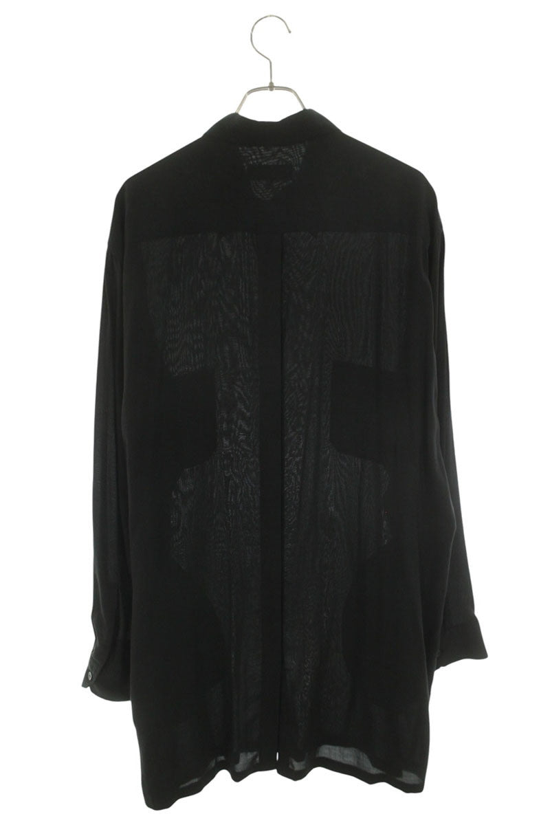 YOHJI YAMAMOTO POUR HOMME Black Cellulose Lawn Shirt Size 4