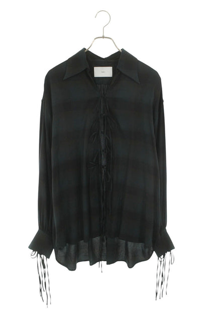 SUGARHILL String Design Plaid Shirt Green Size M