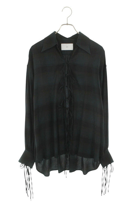 SUGARHILL String Design Plaid Shirt Green Size M