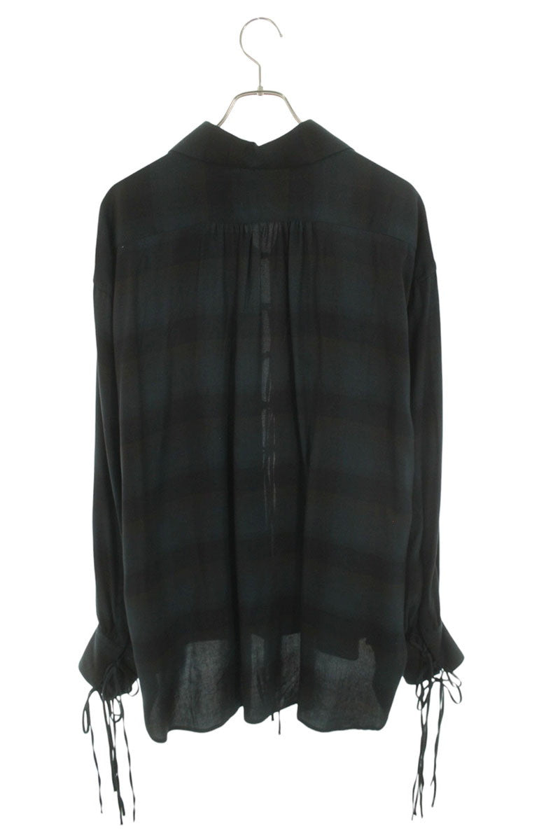 SUGARHILL String Design Plaid Shirt Green Size M