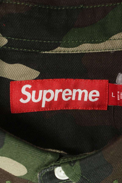 SUPREME 25AW Small Box Woodland Camo Denim Shirt Size L