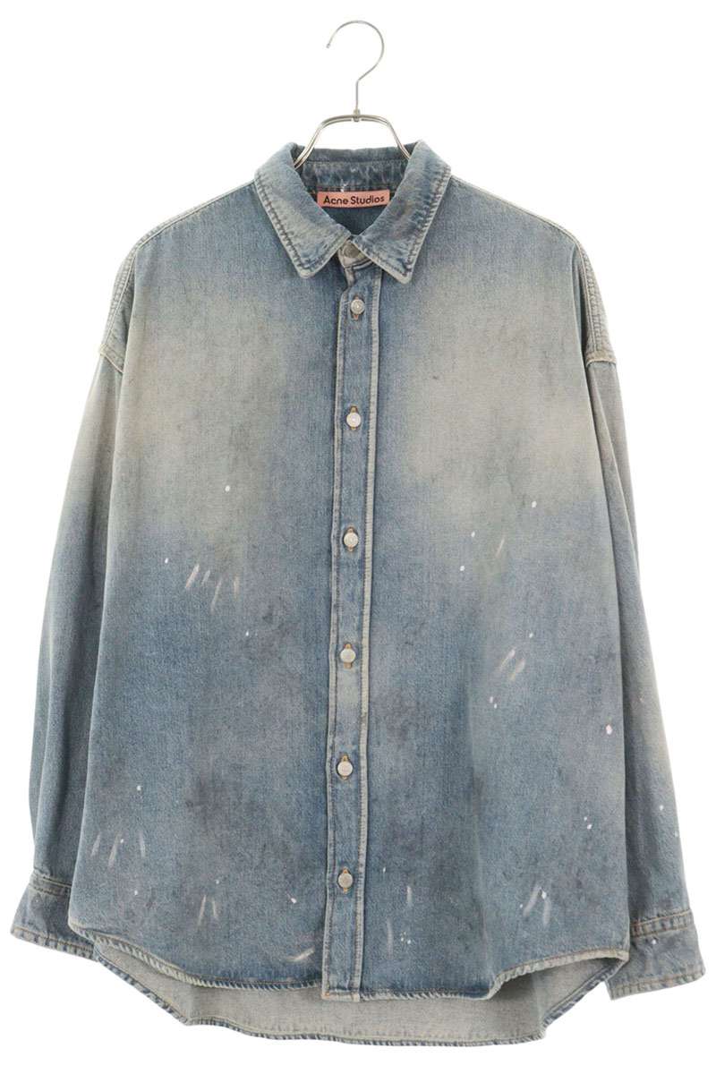 ACNE STUDIOS Light Blue Denim Long Sleeve Shirt Size XS
