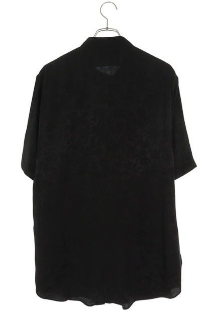 SAINT LAURENT PARIS Black All-Over Print Silk Shirt Size XXL