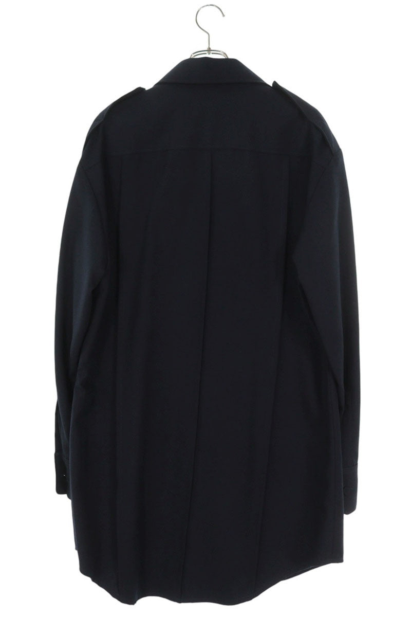 RAF SIMONS Navy Oversized 2-Pocket Wool Shirt Size 46