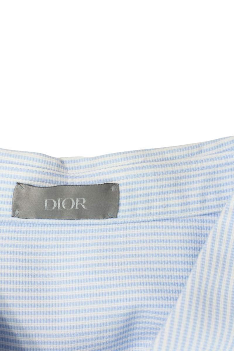DIOR x DENIM TEARS Logo Embroidered Stripe Long Sleeve Shirt Size S
