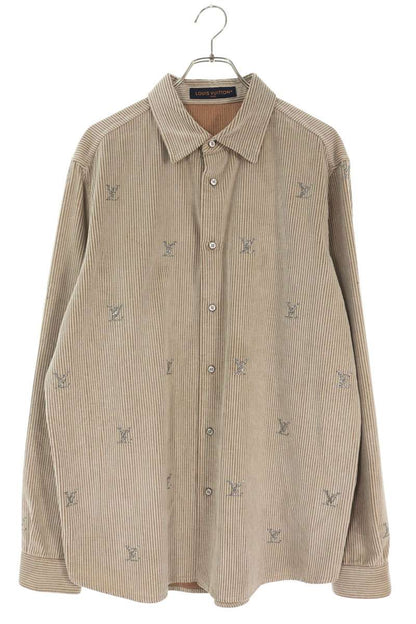LOUISVUITTON 26SS Blazon Embellished Corduroy Shirt Size M