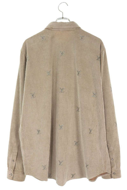 LOUISVUITTON 26SS Blazon Embellished Corduroy Shirt Size M