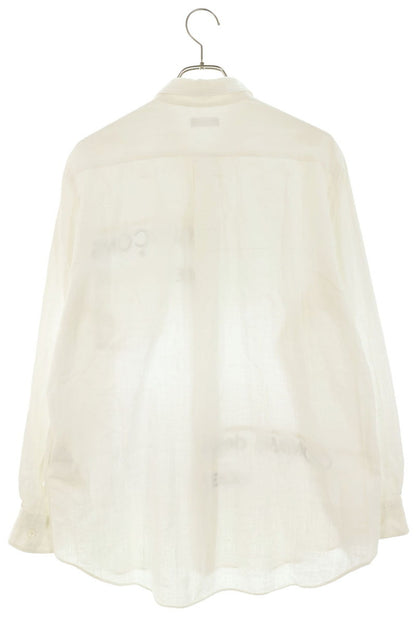 COMME des GARCONS SHIRT White Split Logo Cotton Gauze Size L