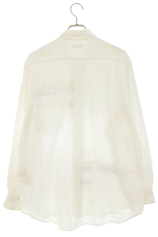 COMME des GARCONS SHIRT White Split Logo Cotton Gauze Size L