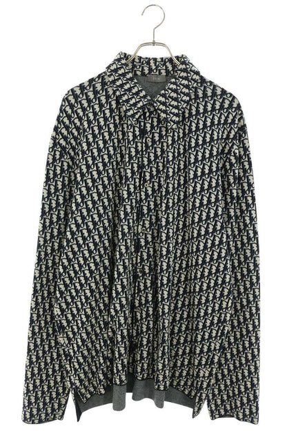 DIOR Gray Oblique All-Over Knit Sweater Size XXXL
