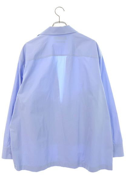 GUCCI 25SS Embossed Logo Skipper Long Sleeve Shirt Light Blue Size S