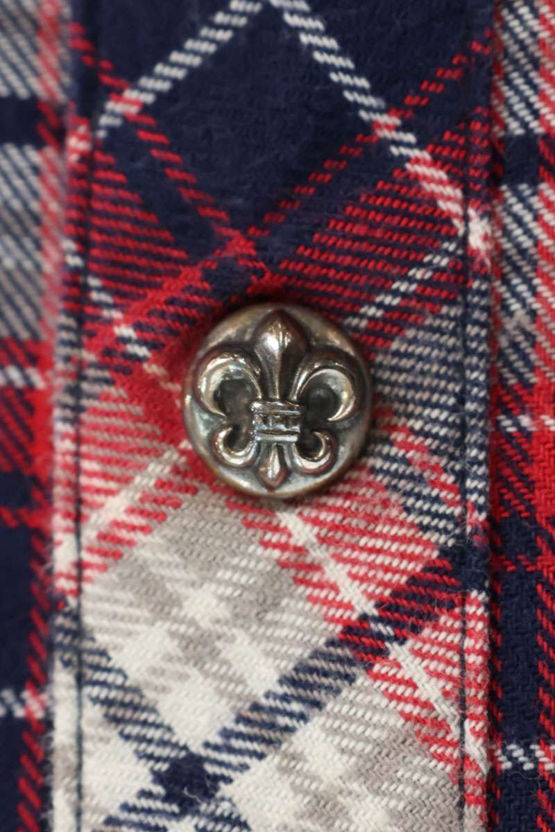Chrome Hearts LOOSEENDS BS Flare Patch Check Shirt Size L