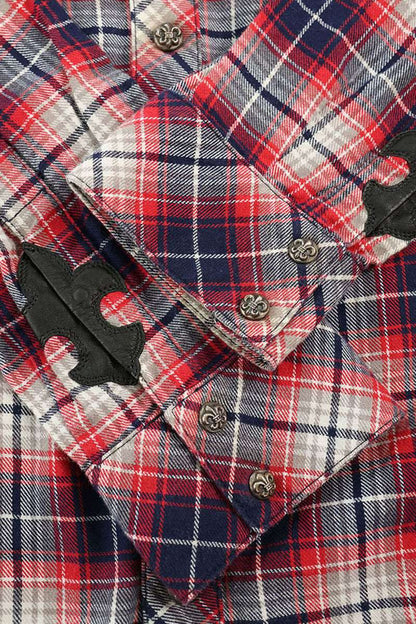 Chrome Hearts LOOSEENDS BS Flare Patch Check Shirt Size L