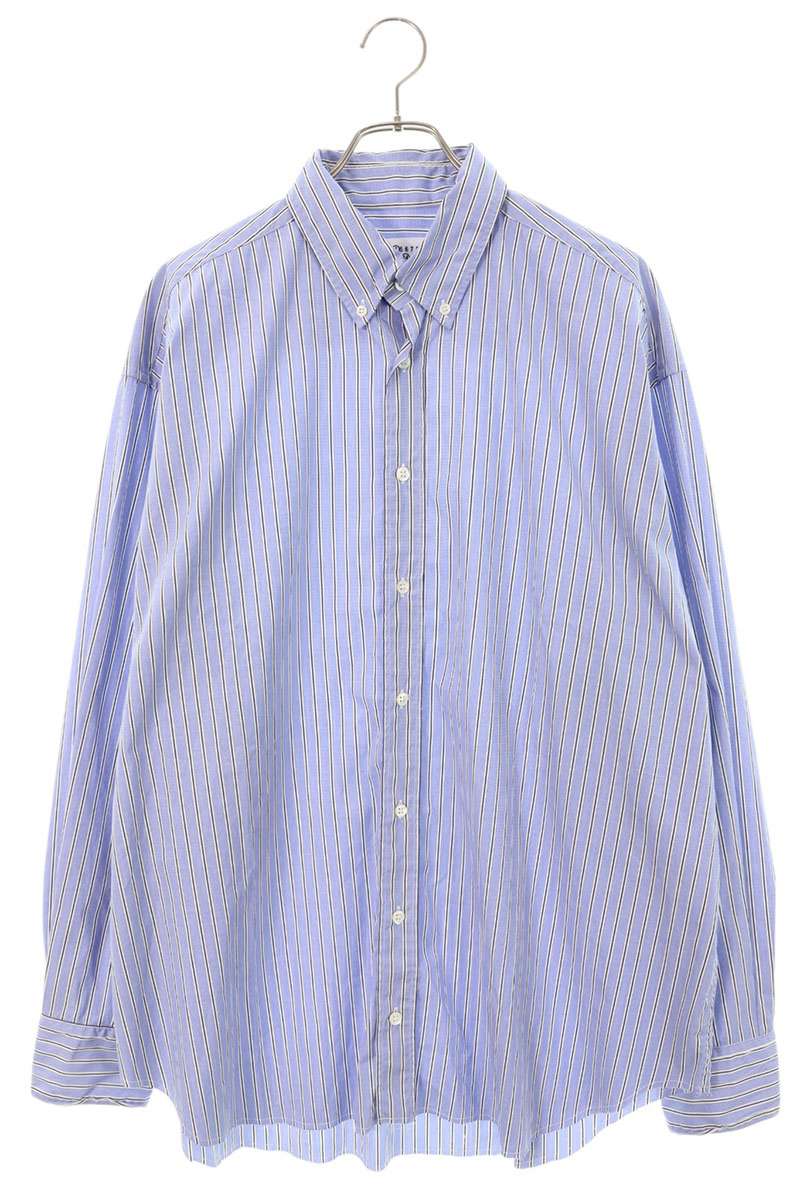 Maison Margiela Blue Oversized Stripe Cotton Shirt Size XL
