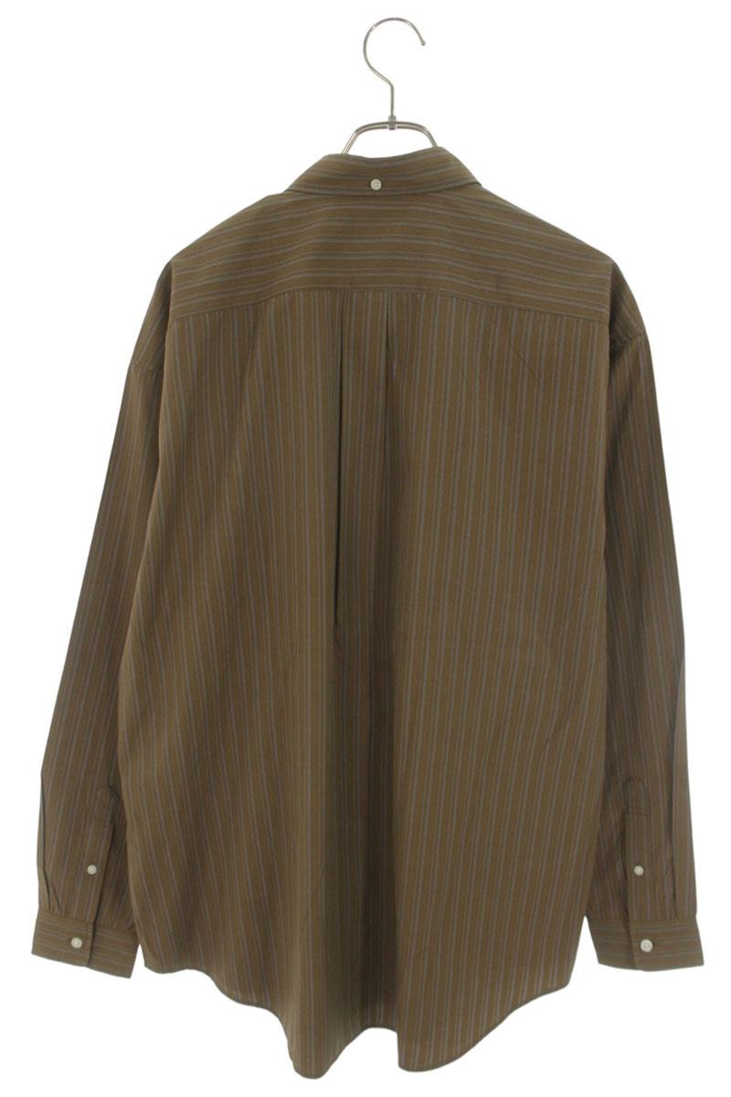 SUPREME 25AW Pinstripe Poly Cotton Shirt Size L