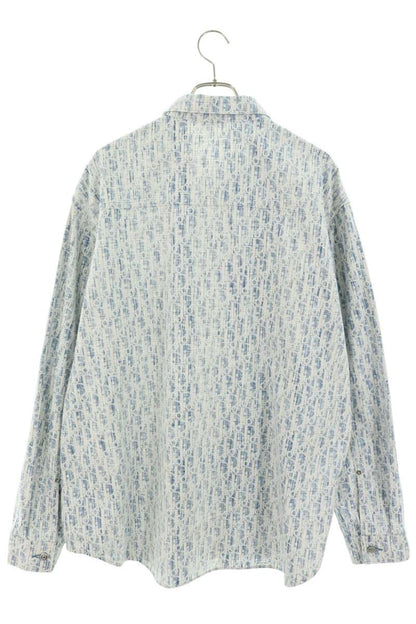 DIOR Oblique Denim Long Sleeve Shirt Blue Size M