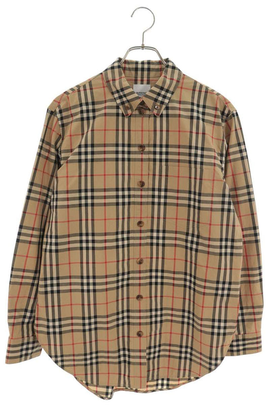 Burberry Nova Check Long Sleeve Cotton Shirt Beige Size XXL